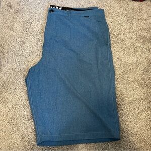 Hurley Men's Blue Flat Front Hybrid Shorts